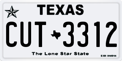 TX license plate CUT3312