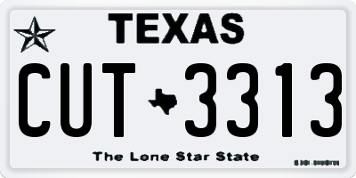 TX license plate CUT3313
