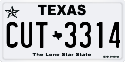 TX license plate CUT3314