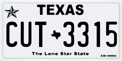 TX license plate CUT3315