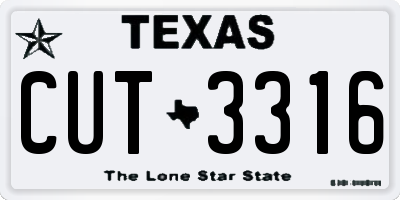 TX license plate CUT3316