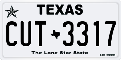 TX license plate CUT3317
