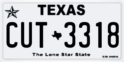 TX license plate CUT3318