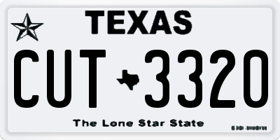 TX license plate CUT3320