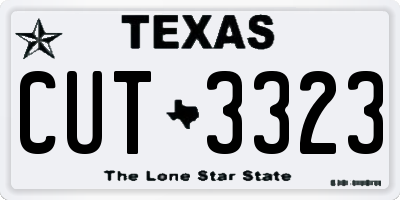 TX license plate CUT3323