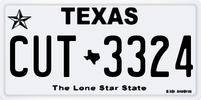 TX license plate CUT3324