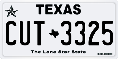 TX license plate CUT3325