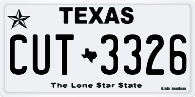 TX license plate CUT3326