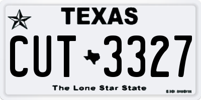 TX license plate CUT3327