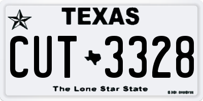 TX license plate CUT3328