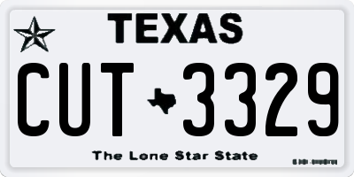 TX license plate CUT3329