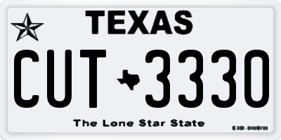 TX license plate CUT3330