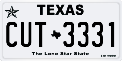 TX license plate CUT3331