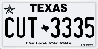 TX license plate CUT3335