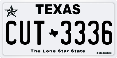 TX license plate CUT3336