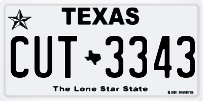 TX license plate CUT3343