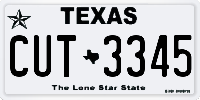 TX license plate CUT3345