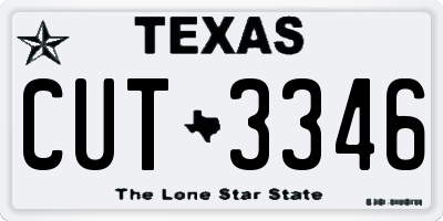 TX license plate CUT3346