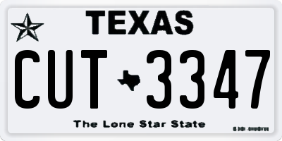 TX license plate CUT3347