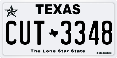 TX license plate CUT3348