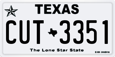 TX license plate CUT3351