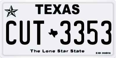 TX license plate CUT3353