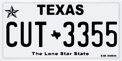 TX license plate CUT3355