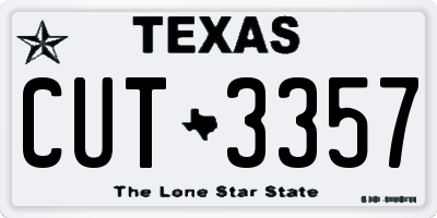 TX license plate CUT3357