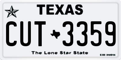TX license plate CUT3359