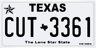 TX license plate CUT3361