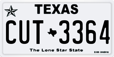 TX license plate CUT3364