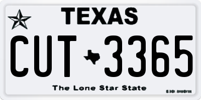 TX license plate CUT3365