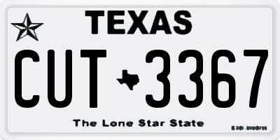 TX license plate CUT3367