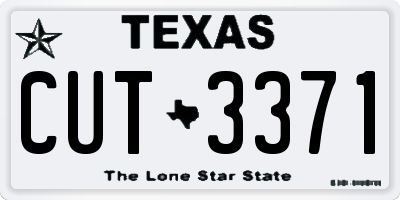 TX license plate CUT3371