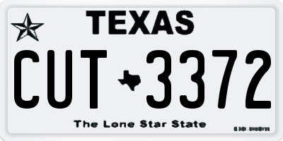 TX license plate CUT3372