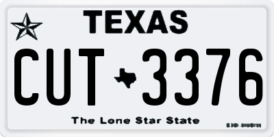 TX license plate CUT3376