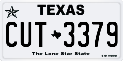 TX license plate CUT3379