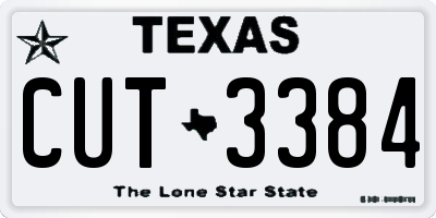 TX license plate CUT3384