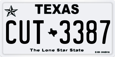 TX license plate CUT3387