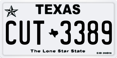 TX license plate CUT3389