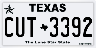 TX license plate CUT3392