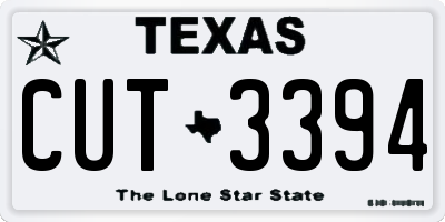 TX license plate CUT3394