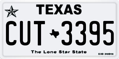 TX license plate CUT3395