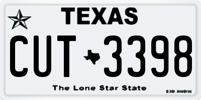 TX license plate CUT3398