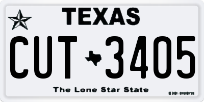 TX license plate CUT3405