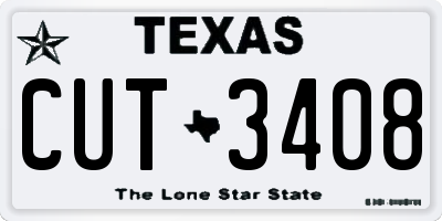 TX license plate CUT3408