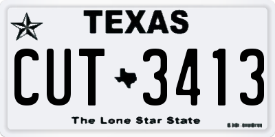 TX license plate CUT3413