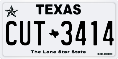 TX license plate CUT3414