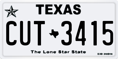 TX license plate CUT3415