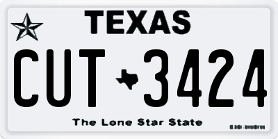 TX license plate CUT3424